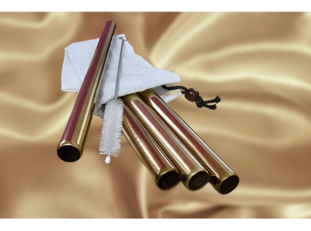 Kit 4 pailles en Inox Or pour Bubble Tea