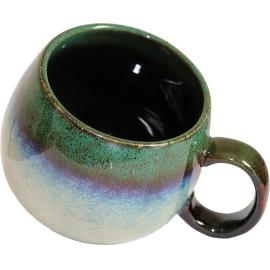 MUG PORCELAINE BOULE 50CL VERT/BLEU/GRIS