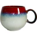 MUG PORCELAINE BOULE 50CL ROUGE/BLEU/GRIS