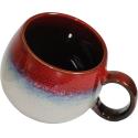 MUG PORCELAINE BOULE 50CL ROUGE/BLEU/GRIS