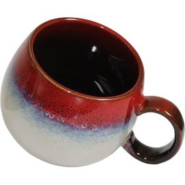 MUG PORCELAINE BOULE 50CL ROUGE/BLEU/GRIS