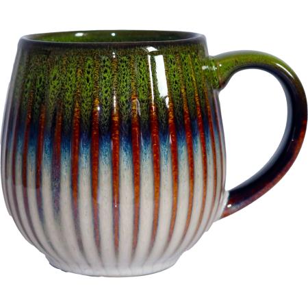 MUG BOULE 50CL NERVURÉ VERT/BLEU/BLANC