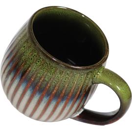 MUG BOULE 50CL NERVURÉ VERT/BLEU/BLANC