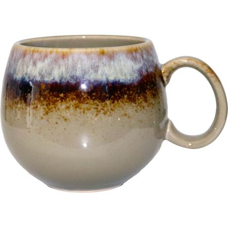 MUG PORCELAINE BOULE 50CL MARRON/BLEU CLAIR