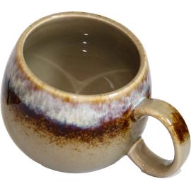 MUG PORCELAINE BOULE 50CL MARRON/BLEU CLAIR