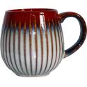 MUG BOULE 50CL NERVURÉ ROUGE/BLEU/BLC 0.5L