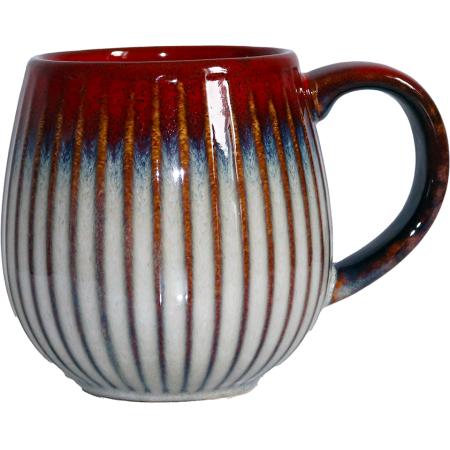 MUG BOULE 50CL NERVURÉ ROUGE/BLEU/BLC 0.5L