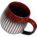MUG BOULE 50CL NERVURÉ ROUGE/BLEU/BLC 0.5L