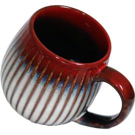 MUG BOULE 50CL NERVURÉ ROUGE/BLEU/BLC 0.5L