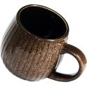 MUG BOULE 50CL NERVURÉ MARRON