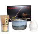 SET MATCHA GLASSE BLEU GRIS 