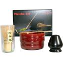 SET MATCHA ROUGE CUIR