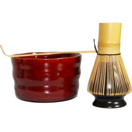SET MATCHA ROUGE CUIR