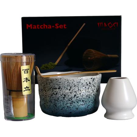 SET MATCHA BLEU MOUCHETÉ 