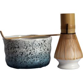 SET MATCHA BLEU MOUCHETÉ 