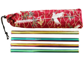 KIT 4 PAILLES INOX IRISÉ BUBBLE TEA