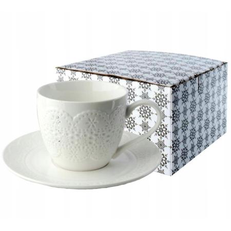 TASSE/SOUCOUPE LACE BLANC 25CL
