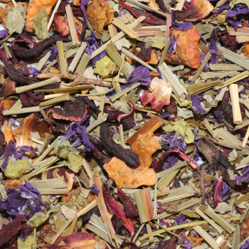 Lady Violette – Tisane cerise violette griotte grenade sans théine