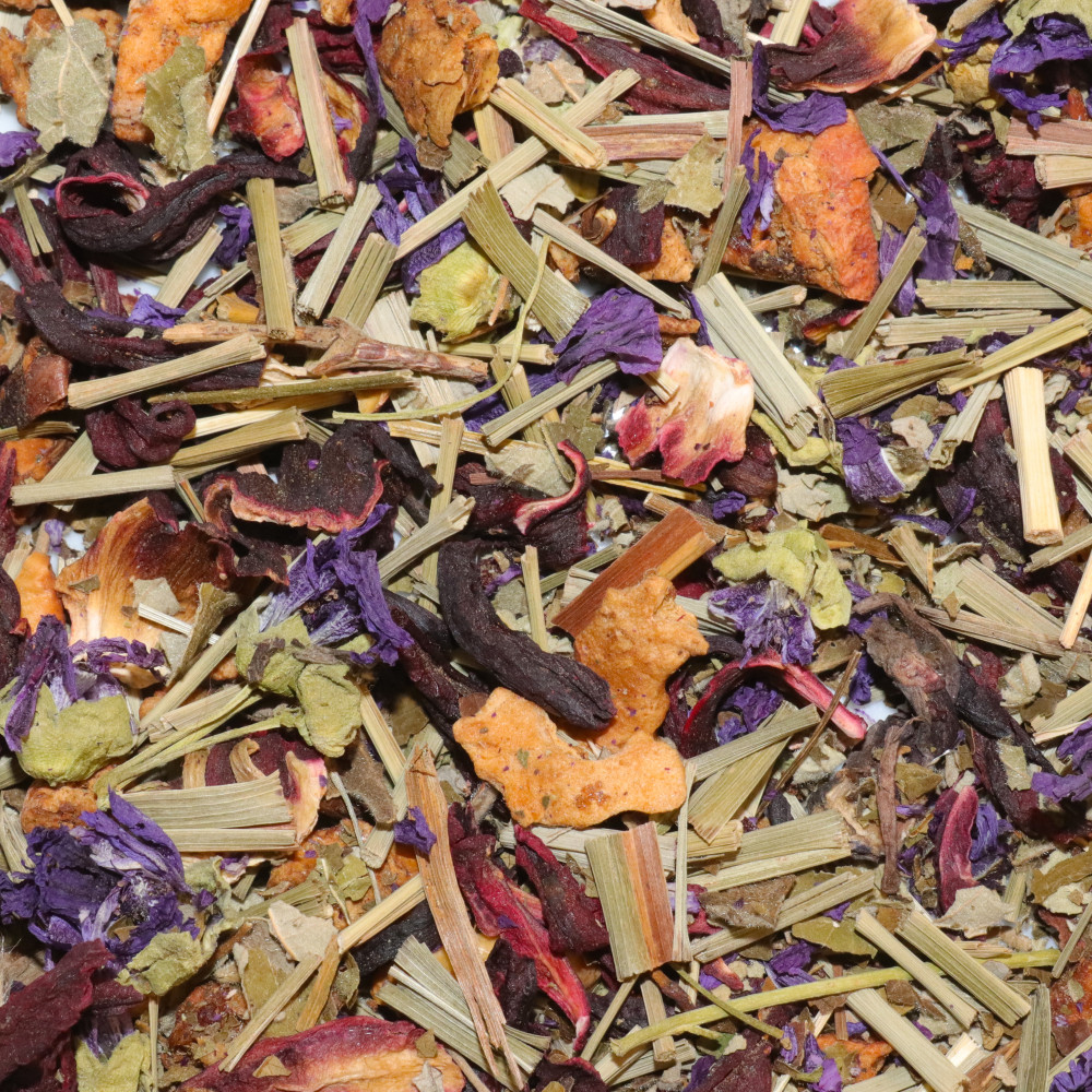 Lady Violette – Tisane cerise violette griotte grenade sans théine
