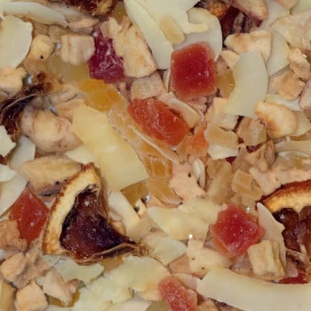 Mélange Éléphant, eau de fruits à la banane, à la mangue et aux chips de noix de coco