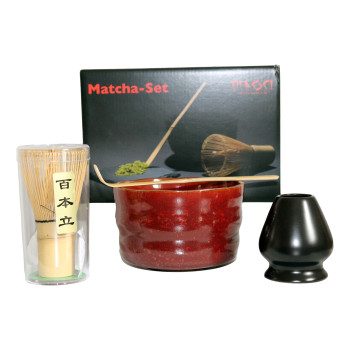 SET MATCHA ROUGE CUIR