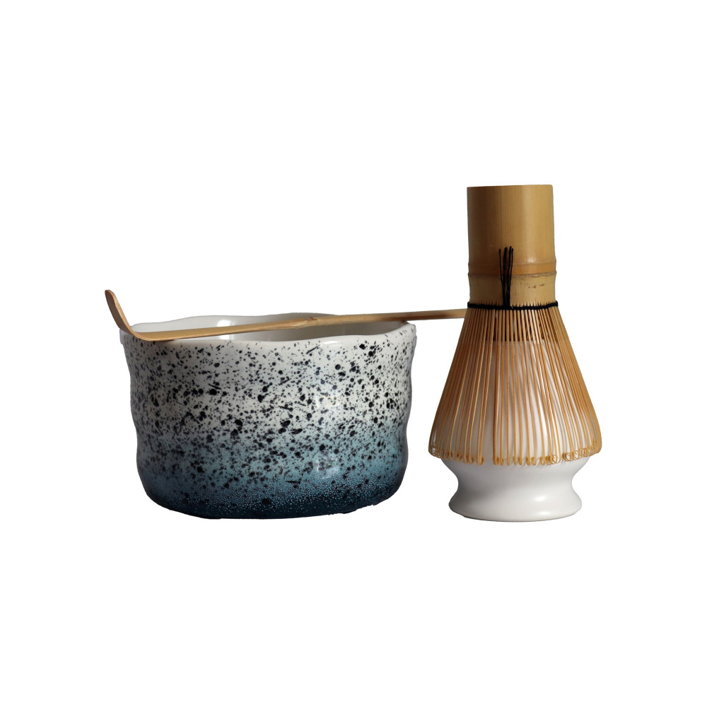 SET MATCHA BLEU MOUCHETÉ
