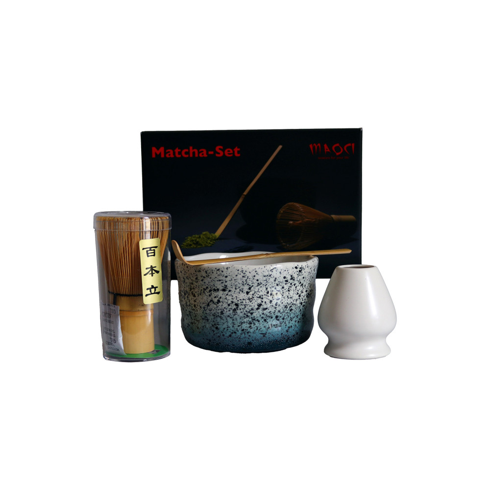 SET MATCHA BLEU MOUCHETÉ