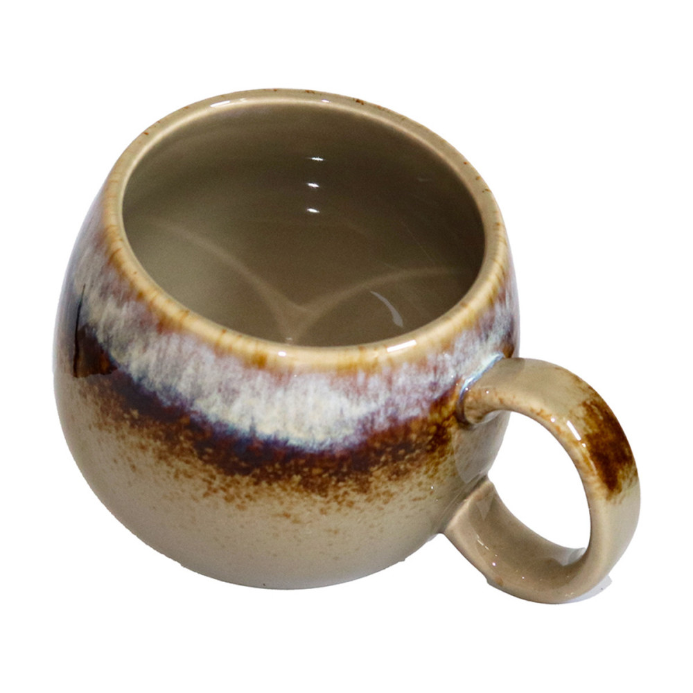 MUG PORCELAINE BOULE 50CL MARRON/BLEU CLAIR