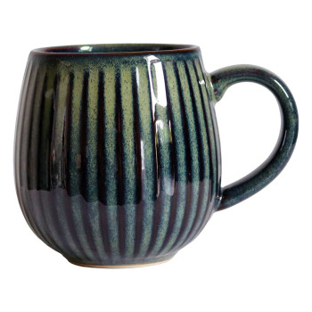 MUG BOULE 50CL NERVURÉ BLEU GRIS