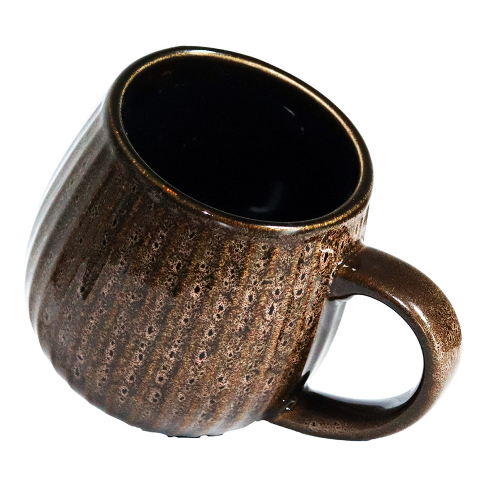 MUG BOULE 50CL NERVURÉ MARRON