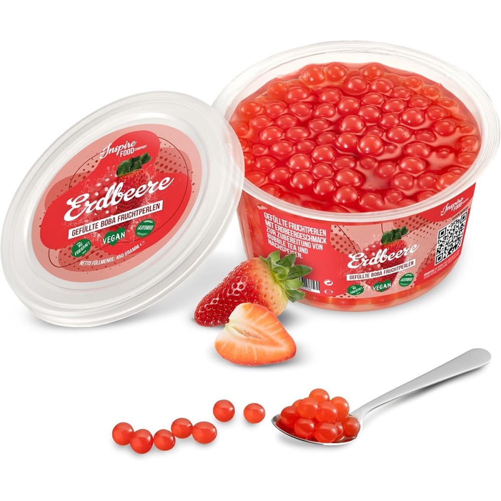 Perles de fruits Fraise 450 g, popping boba | MY SWEET TEA