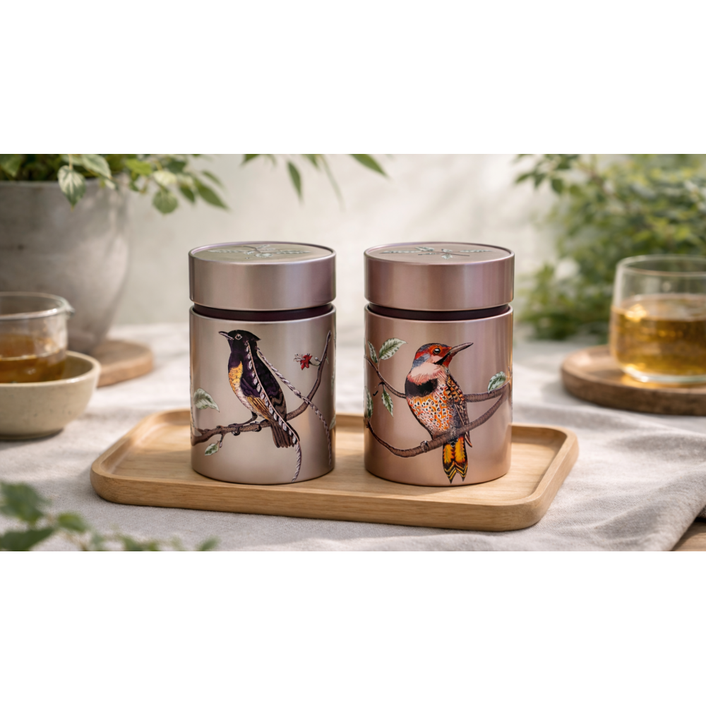 Boîte à thé BIRDS — Eigenart | Ronde, décor poétique & conservation optimale
