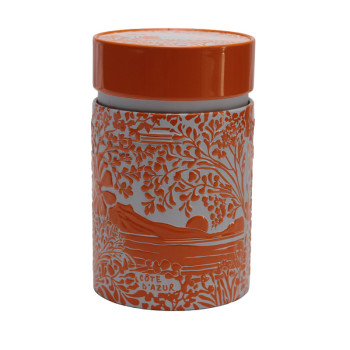 Boîte à Thé Métal Corail Solaire - Éclat de Provence & Conservation Hermétique