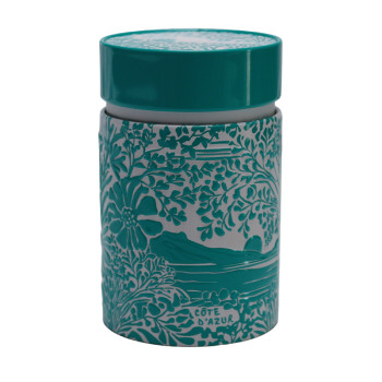 Boîte à Thé Métal Turquoise Riviera - Conservation Luxe & Design Méditerranéen