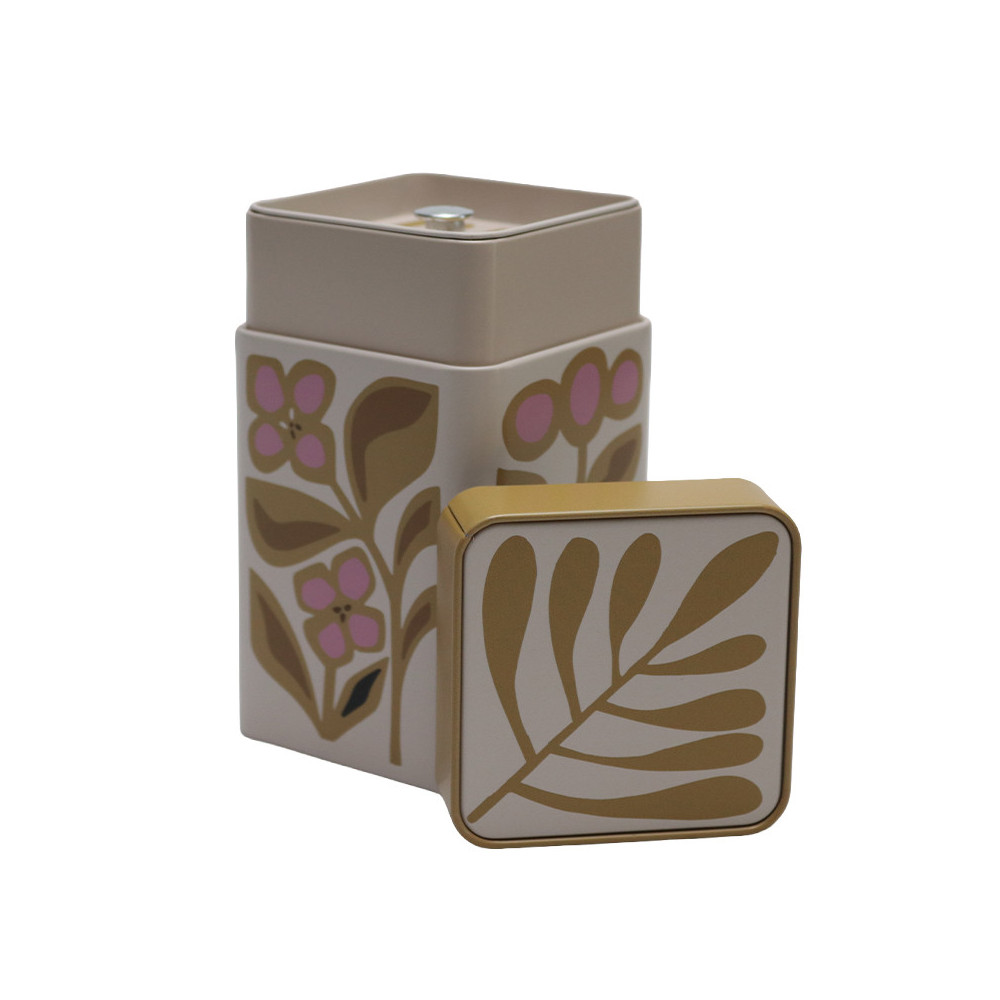 Boîte à Thé Carrée Seventea 150g - Double Couvercle Finition Glossy