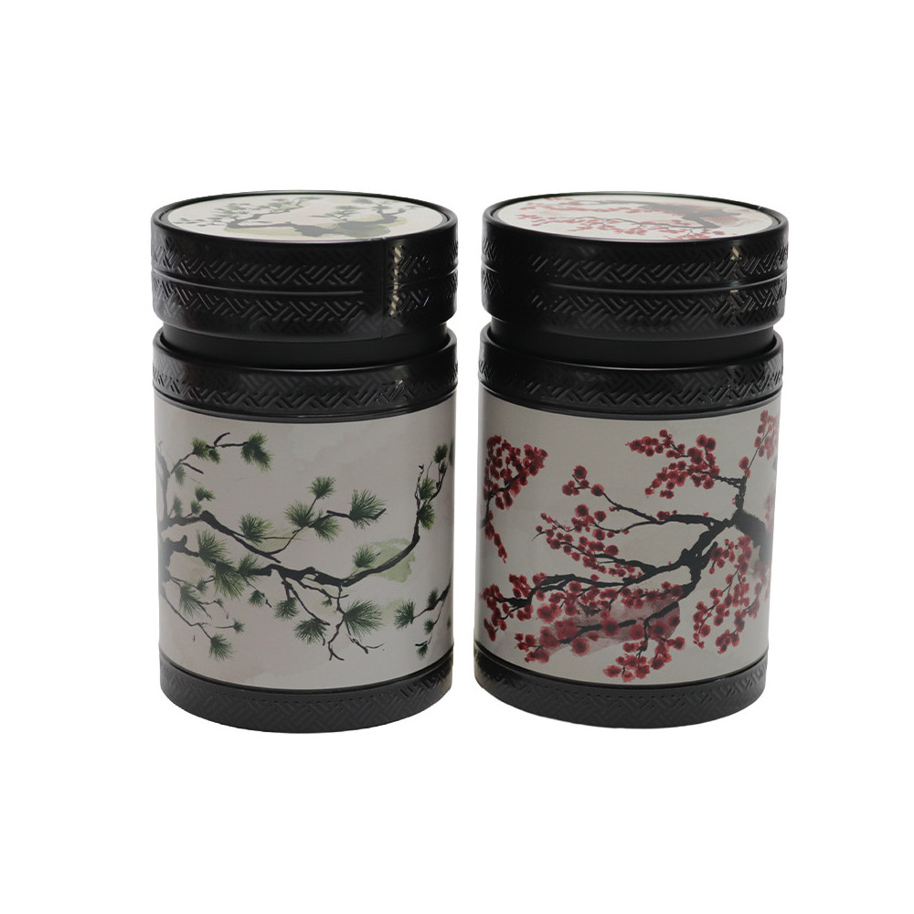 Boîte à Thé AKASHI Eigenart 150g – Double Couvercle (Rouge ou Vert)