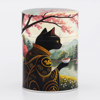 Boîte à thé Mugi Esprit Céladon - Décor continu Chat Japonais