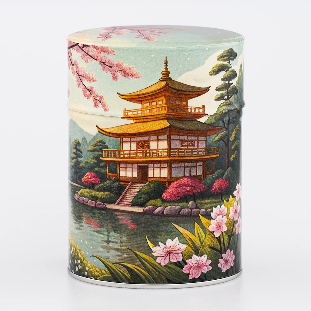 Boîte à thé Mugi Esprit Céladon - Décor continu Chat Japonais