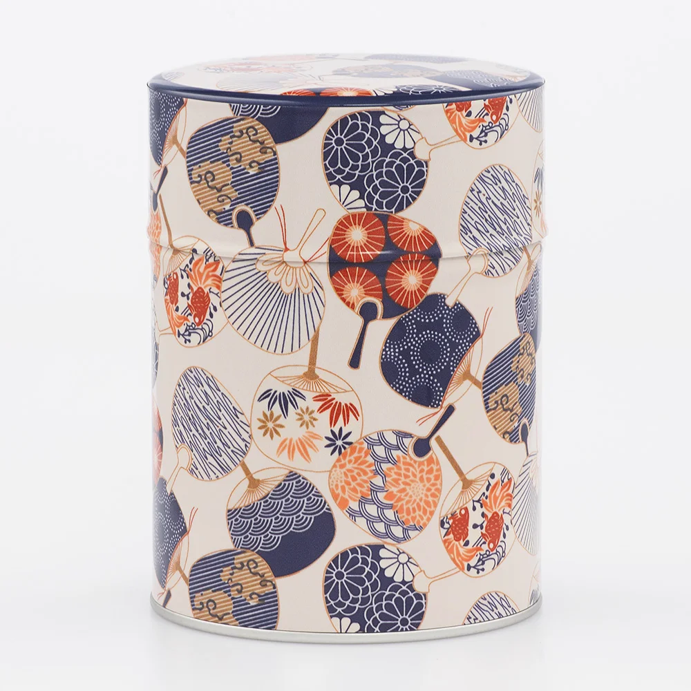 Boîte à thé Fanboru Esprit Céladon - Décor éventails japonais 100g