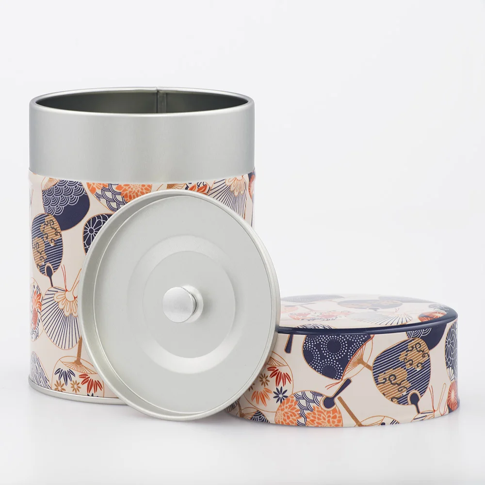 Boîte à thé Fanboru Esprit Céladon - Décor éventails japonais 100g