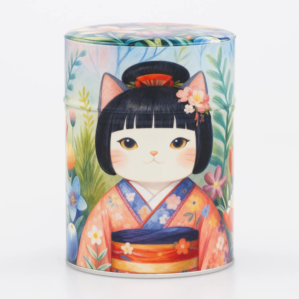 Boîte à thé Umeko Esprit Céladon - Décor floral japonais 100g