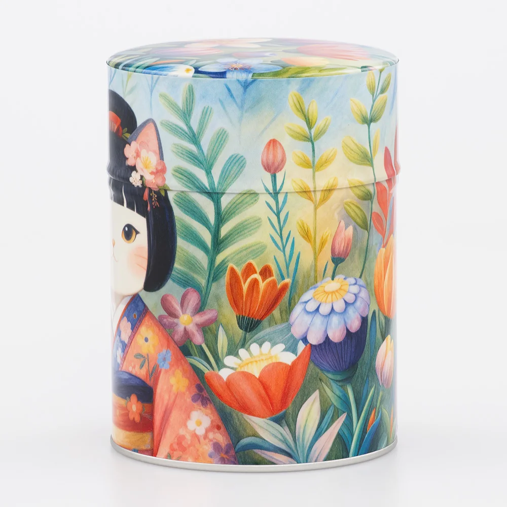 Boîte à thé Umeko Esprit Céladon - Décor floral japonais 100g