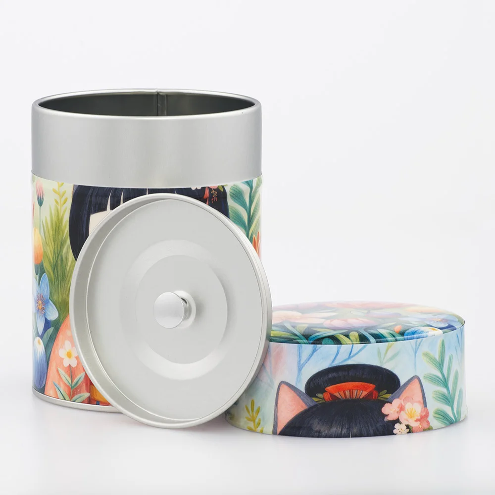 Boîte à thé Umeko Esprit Céladon - Décor floral japonais 100g