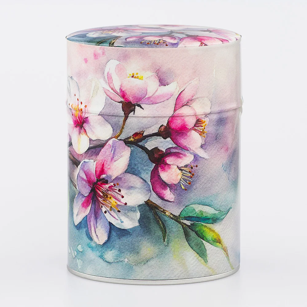 Boîte à thé Cherry Blossom Esprit Céladon - Décor fleurs de cerisier 100g