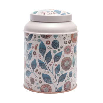 Boîte à Thé Métal Linnea Peach Eigenart 175g - Design Botanique Scandinave Tons Pêche