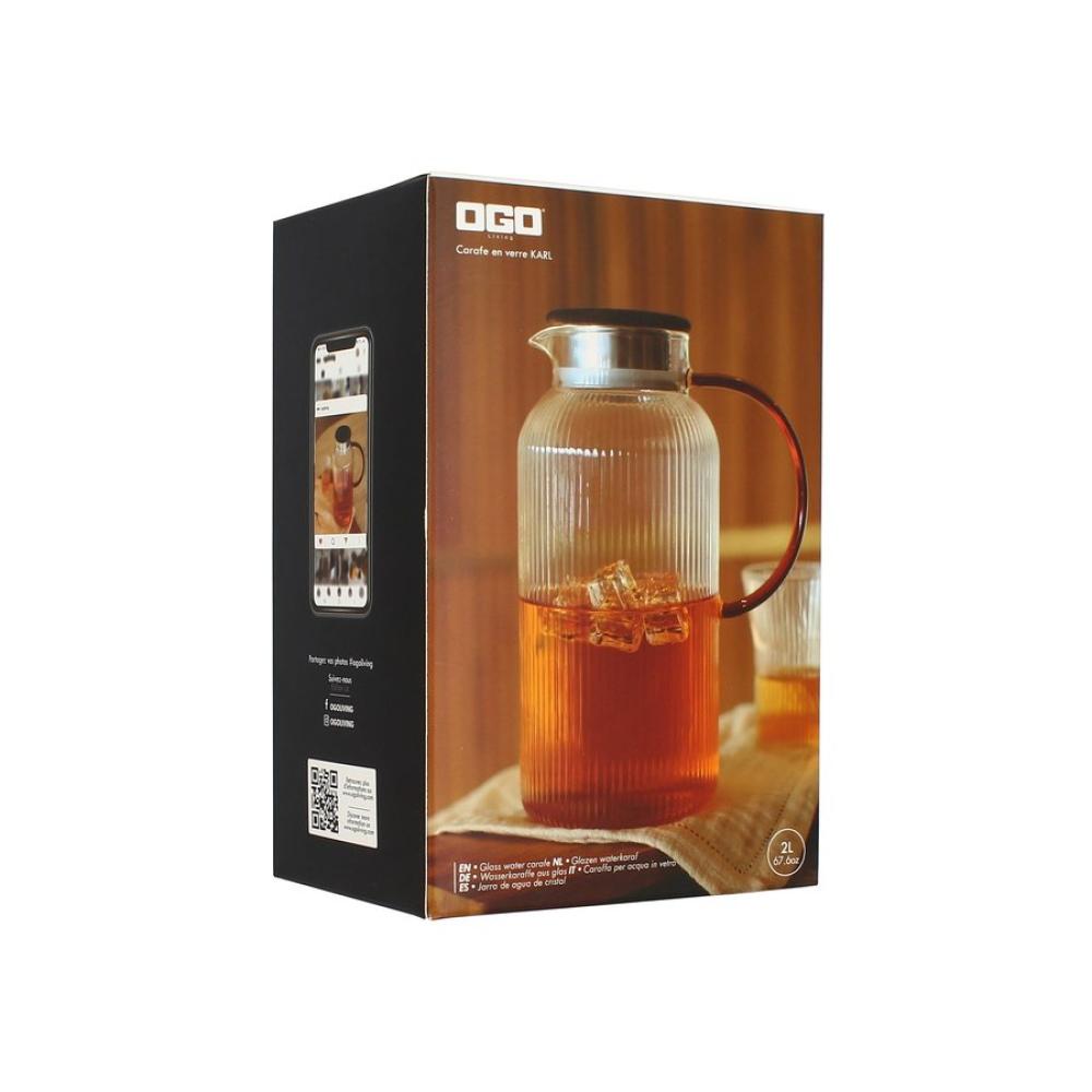 CARAFE EN VERRE KARL AMBRE 2L