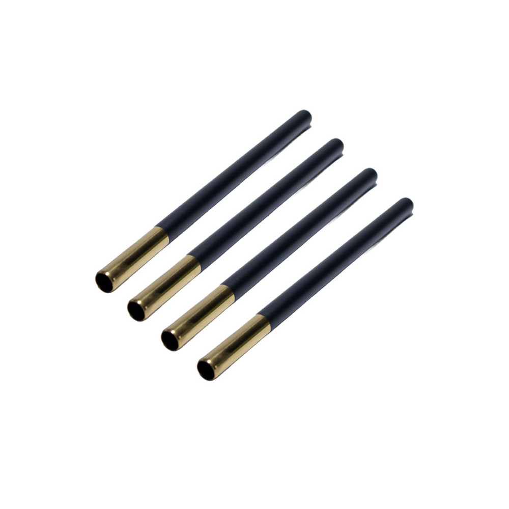 Kit 4 pailles inox noir et or Bubble Tea réutilisables | MY SWEET TEA