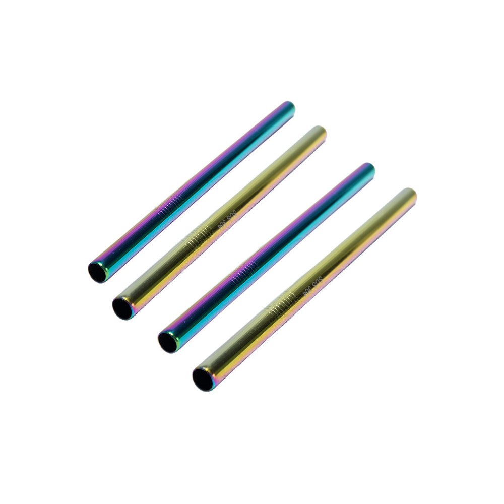 Kit 4 pailles inox irisé arc-en-ciel Bubble Tea | MY SWEET TEA