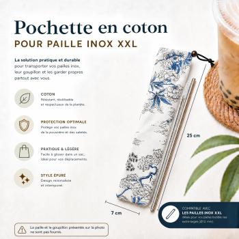 POCHETTE POUR PAILLES INOX COTTON - SOMETSUKE