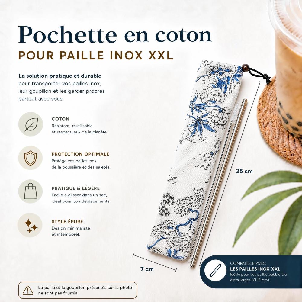 POCHETTE POUR PAILLES INOX COTTON - SOMETSUKE